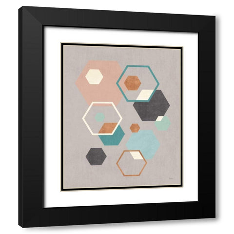 Abstract Geo III Gray Black Modern Wood Framed Art Print with Double Matting by Charron, Veronique