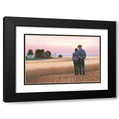 Family Farm Black Modern Wood Framed Art Print with Double Matting by Wiens, James