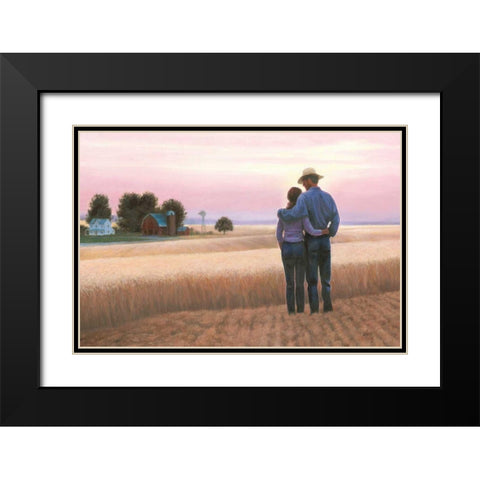 Family Farm Black Modern Wood Framed Art Print with Double Matting by Wiens, James