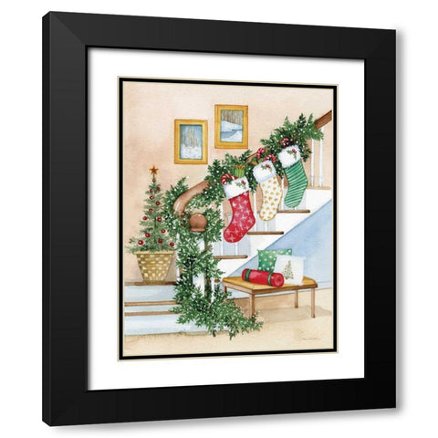 Night Before Christmas II Black Modern Wood Framed Art Print with Double Matting by McKenna, Kathleen Parr