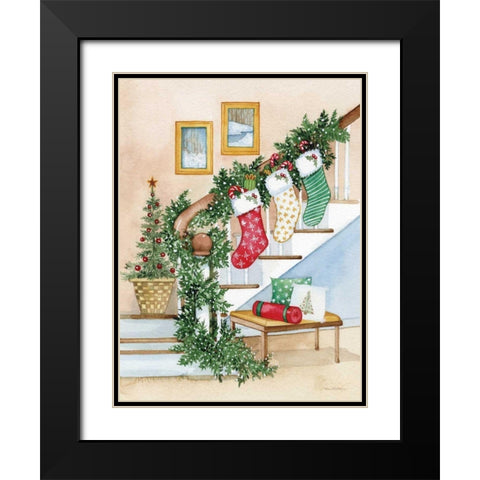 Night Before Christmas II Black Modern Wood Framed Art Print with Double Matting by McKenna, Kathleen Parr