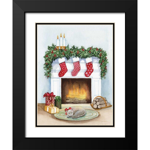 Night Before Christmas V Black Modern Wood Framed Art Print with Double Matting by McKenna, Kathleen Parr