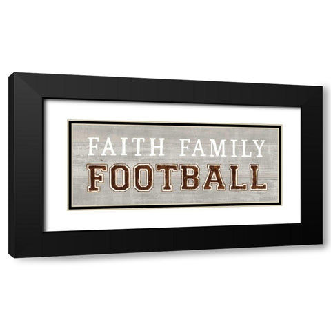 Game Day III Faith Family Football Black Modern Wood Framed Art Print with Double Matting by Fabiano, Marco
