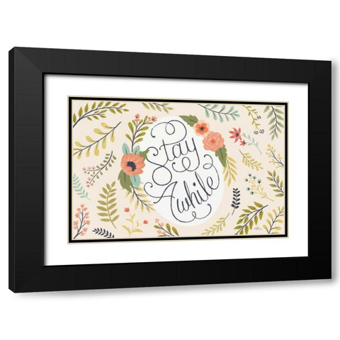 Retro Garden I Black Modern Wood Framed Art Print with Double Matting by Penner, Janelle