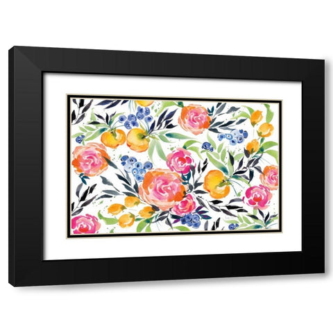 Blueberries Among Us Black Modern Wood Framed Art Print with Double Matting by Rice, Kristy