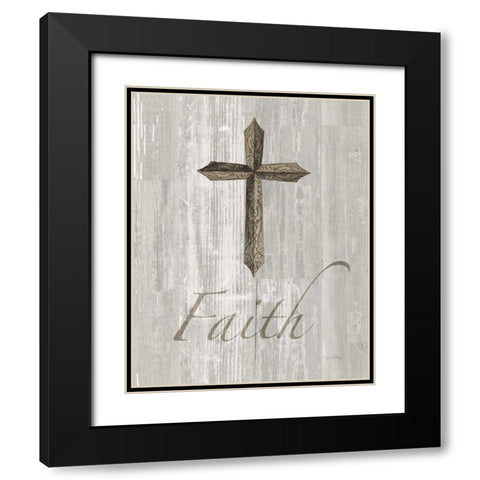 Words for Worship Faith on Wood Black Modern Wood Framed Art Print with Double Matting by DeNeige, Elyse