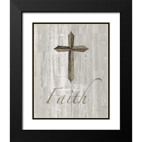 Words for Worship Faith on Wood Black Modern Wood Framed Art Print with Double Matting by DeNeige, Elyse