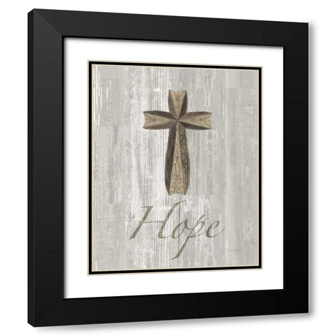 Words for Worship Hope on Wood Black Modern Wood Framed Art Print with Double Matting by DeNeige, Elyse