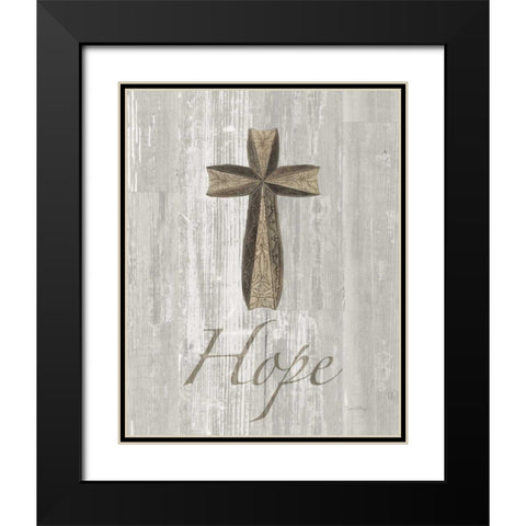 Words for Worship Hope on Wood Black Modern Wood Framed Art Print with Double Matting by DeNeige, Elyse