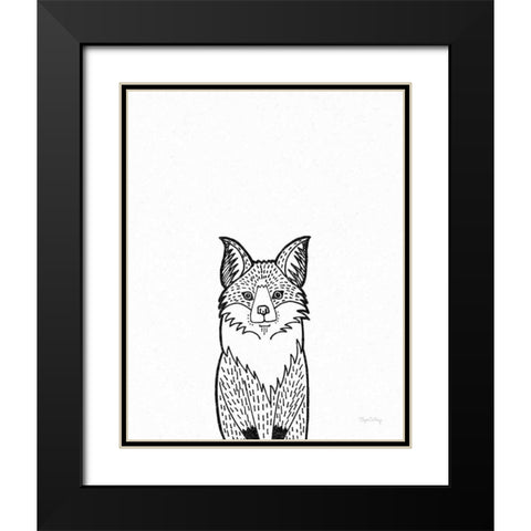 Forest Friends I Black and White Fox Black Modern Wood Framed Art Print with Double Matting by DeNeige, Elyse