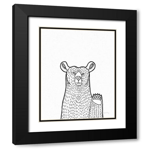 Forest Friends IV Black and White Bear Black Modern Wood Framed Art Print with Double Matting by DeNeige, Elyse