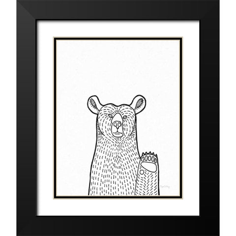 Forest Friends IV Black and White Bear Black Modern Wood Framed Art Print with Double Matting by DeNeige, Elyse