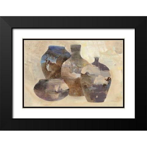 Ceramic Still Life Black Modern Wood Framed Art Print with Double Matting by Hristova, Albena