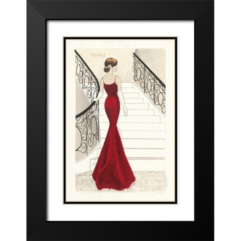 La Belle Rouge Original Black Modern Wood Framed Art Print with Double Matting by Adams, Emily