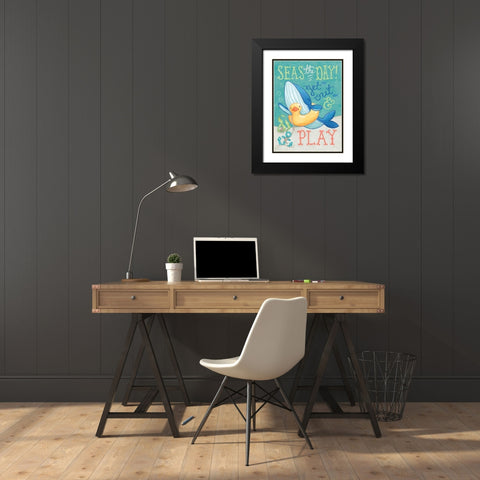 Ocean Friends V Black Modern Wood Framed Art Print with Double Matting by Urban, Mary