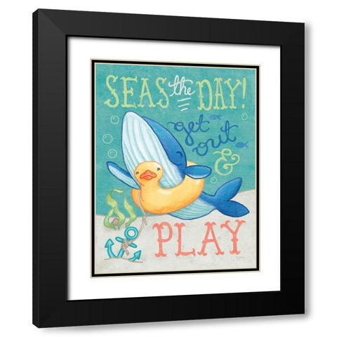 Ocean Friends V Black Modern Wood Framed Art Print with Double Matting by Urban, Mary