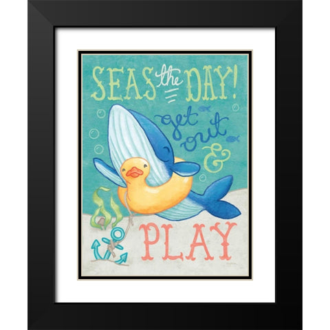Ocean Friends V Black Modern Wood Framed Art Print with Double Matting by Urban, Mary