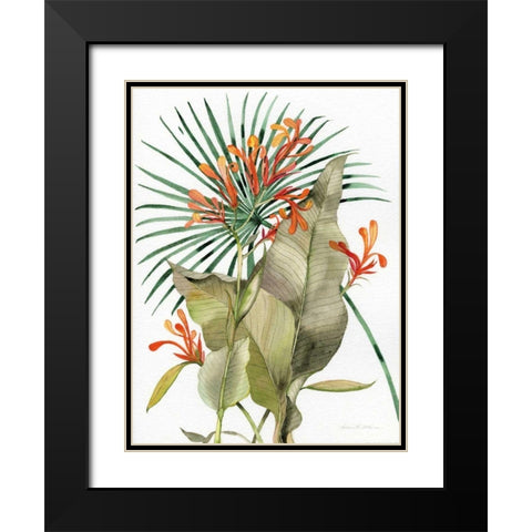 Botanical Flame Lilies Black Modern Wood Framed Art Print with Double Matting by McKenna, Kathleen Parr