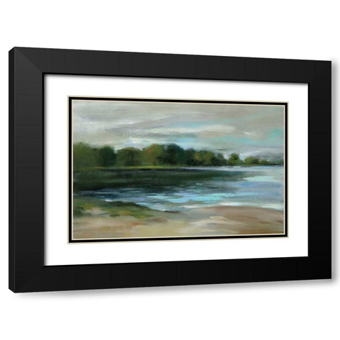 Lake Afternoon Stillness Black Modern Wood Framed Art Print with Double Matting by Vassileva, Silvia