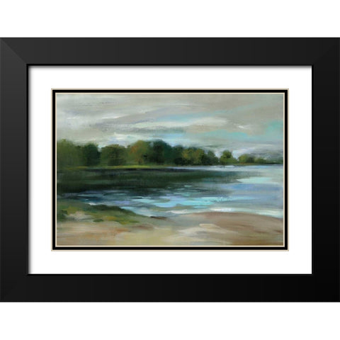 Lake Afternoon Stillness Black Modern Wood Framed Art Print with Double Matting by Vassileva, Silvia