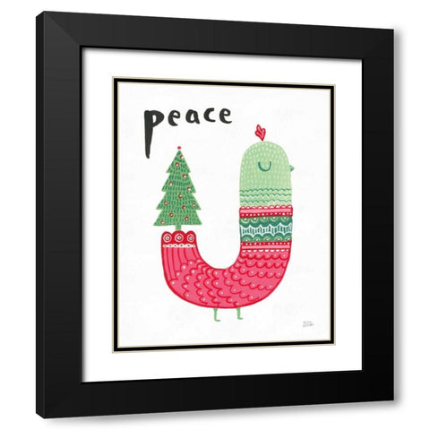 Christmas Tweets III Black Modern Wood Framed Art Print with Double Matting by Averinos, Melissa