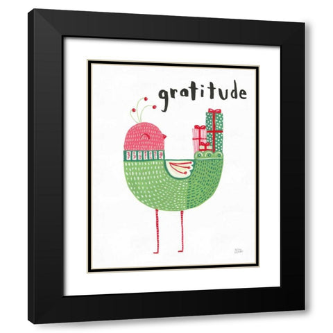 Christmas Tweets IV Black Modern Wood Framed Art Print with Double Matting by Averinos, Melissa