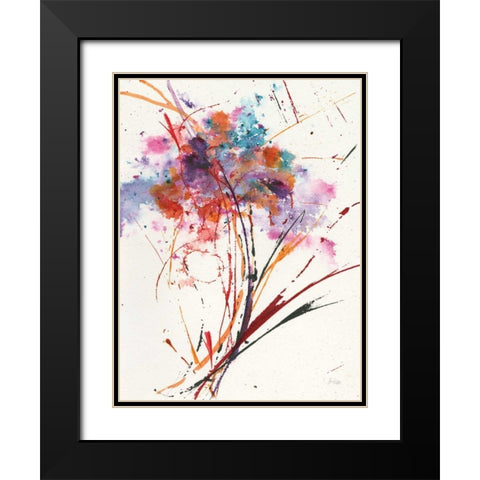 Floral Explosion I Black Modern Wood Framed Art Print with Double Matting by Griggs, Jan