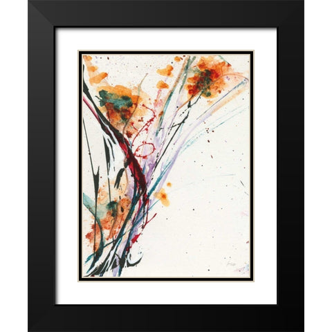 Floral Explosion II Black Modern Wood Framed Art Print with Double Matting by Griggs, Jan