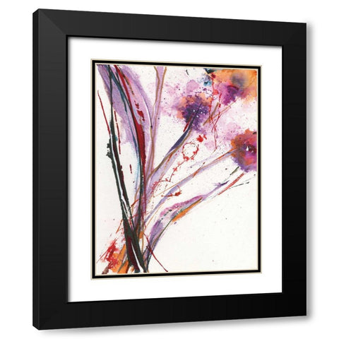 Floral Explosion III Black Modern Wood Framed Art Print with Double Matting by Griggs, Jan