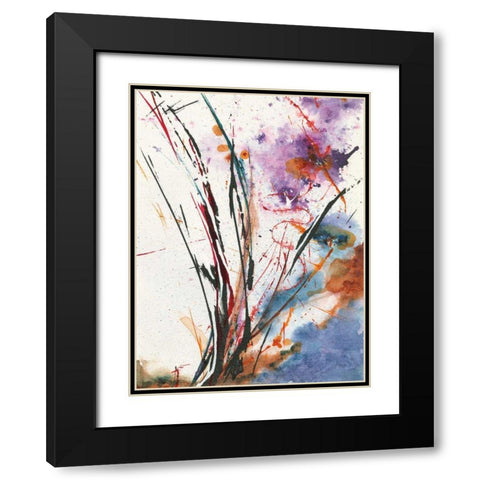Floral Explosion IV Black Modern Wood Framed Art Print with Double Matting by Griggs, Jan