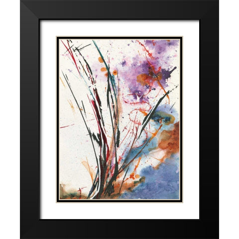 Floral Explosion IV Black Modern Wood Framed Art Print with Double Matting by Griggs, Jan