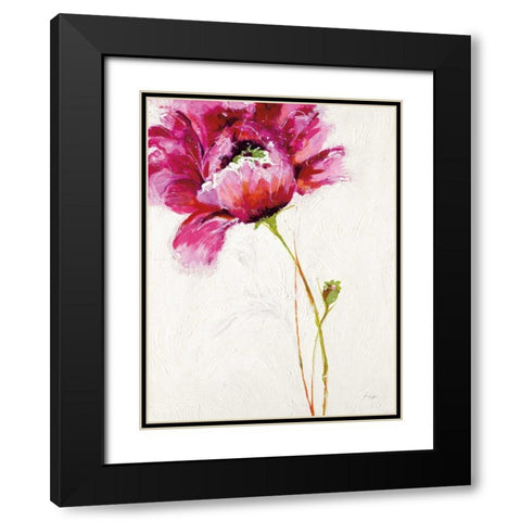 Big Red Blossom Black Modern Wood Framed Art Print with Double Matting by Griggs, Jan