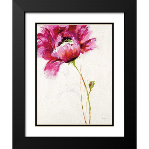 Big Red Blossom Black Modern Wood Framed Art Print with Double Matting by Griggs, Jan