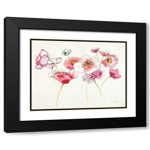 Pink Somniferums Bright II Black Modern Wood Framed Art Print with Double Matting by Novak, Shirley