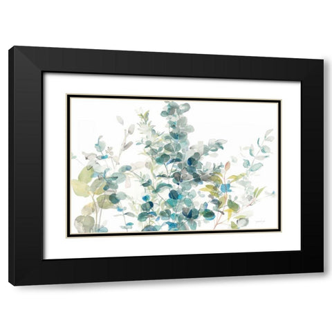 Eucalyptus I White Crop Black Modern Wood Framed Art Print with Double Matting by Nai, Danhui