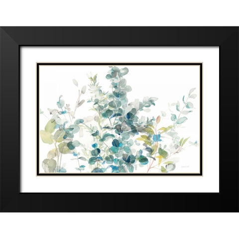 Eucalyptus I White Crop Black Modern Wood Framed Art Print with Double Matting by Nai, Danhui