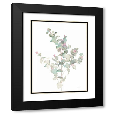 Eucalyptus II White Black Modern Wood Framed Art Print with Double Matting by Nai, Danhui