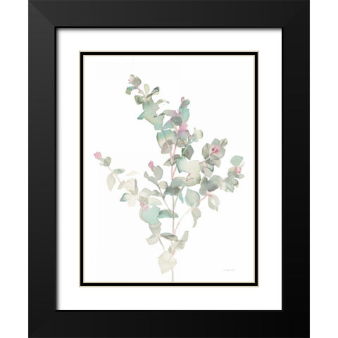 Eucalyptus II White Black Modern Wood Framed Art Print with Double Matting by Nai, Danhui