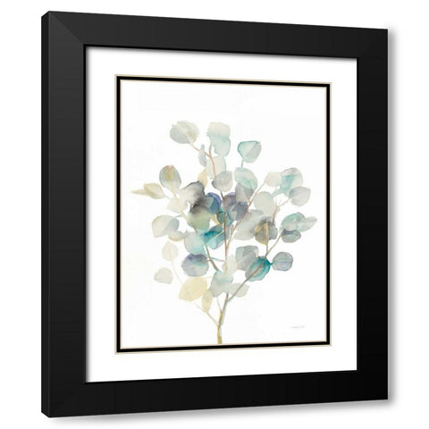 Eucalyptus III White Black Modern Wood Framed Art Print with Double Matting by Nai, Danhui