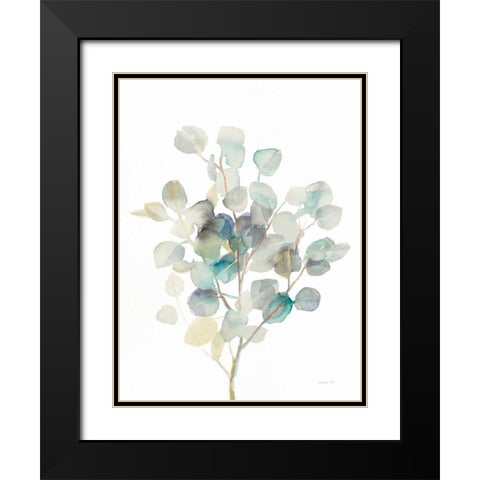 Eucalyptus III White Black Modern Wood Framed Art Print with Double Matting by Nai, Danhui