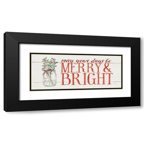 Merry and Bright Black Modern Wood Framed Art Print with Double Matting by Penner, Janelle