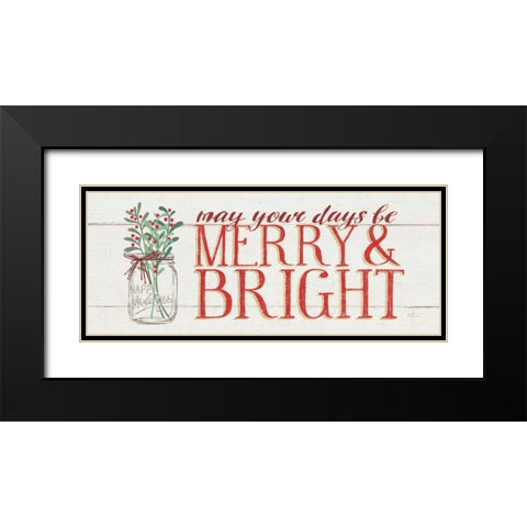 Merry and Bright Black Modern Wood Framed Art Print with Double Matting by Penner, Janelle