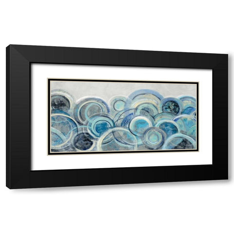 Variation Blue Grey Crop Black Modern Wood Framed Art Print with Double Matting by Vassileva, Silvia