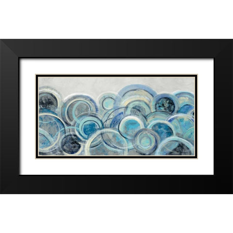 Variation Blue Grey Crop Black Modern Wood Framed Art Print with Double Matting by Vassileva, Silvia
