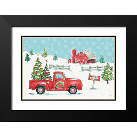 Christmas in the Country I Black Modern Wood Framed Art Print with Double Matting by Brissonnet, Daphne