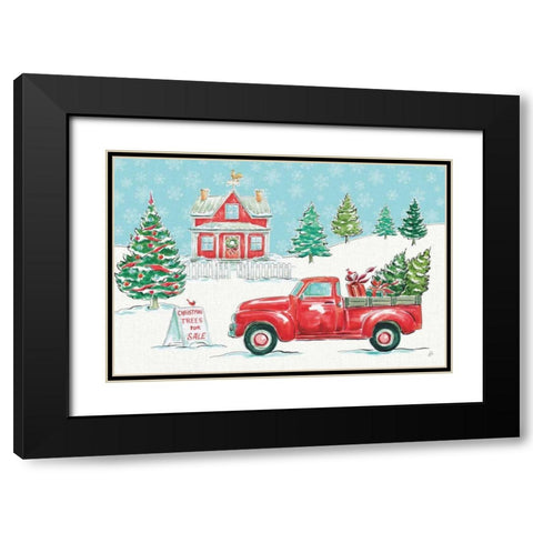 Christmas in the Country II Black Modern Wood Framed Art Print with Double Matting by Brissonnet, Daphne