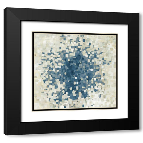 Summer Blocks Blue Black Modern Wood Framed Art Print with Double Matting by Nai, Danhui