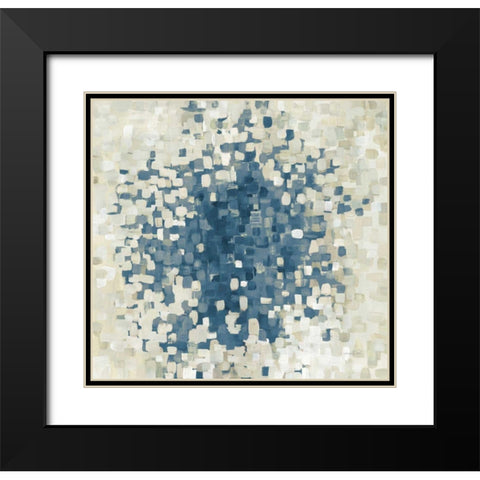 Summer Blocks Blue Black Modern Wood Framed Art Print with Double Matting by Nai, Danhui