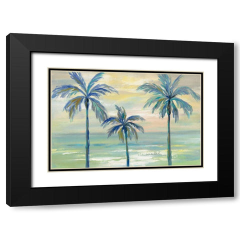 Marine Layer Palms Black Modern Wood Framed Art Print with Double Matting by Vassileva, Silvia