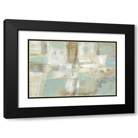 Shades of Celedon Black Modern Wood Framed Art Print with Double Matting by Vassileva, Silvia